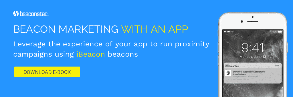 Beacon marketing with an app