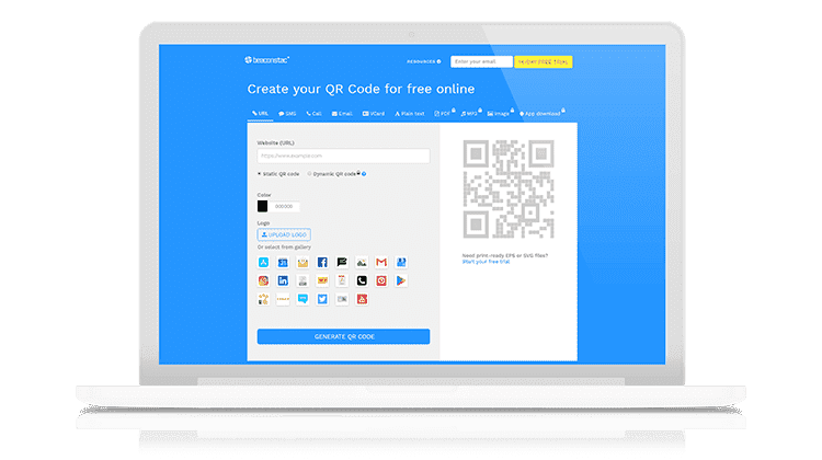 Open the QR Code generator