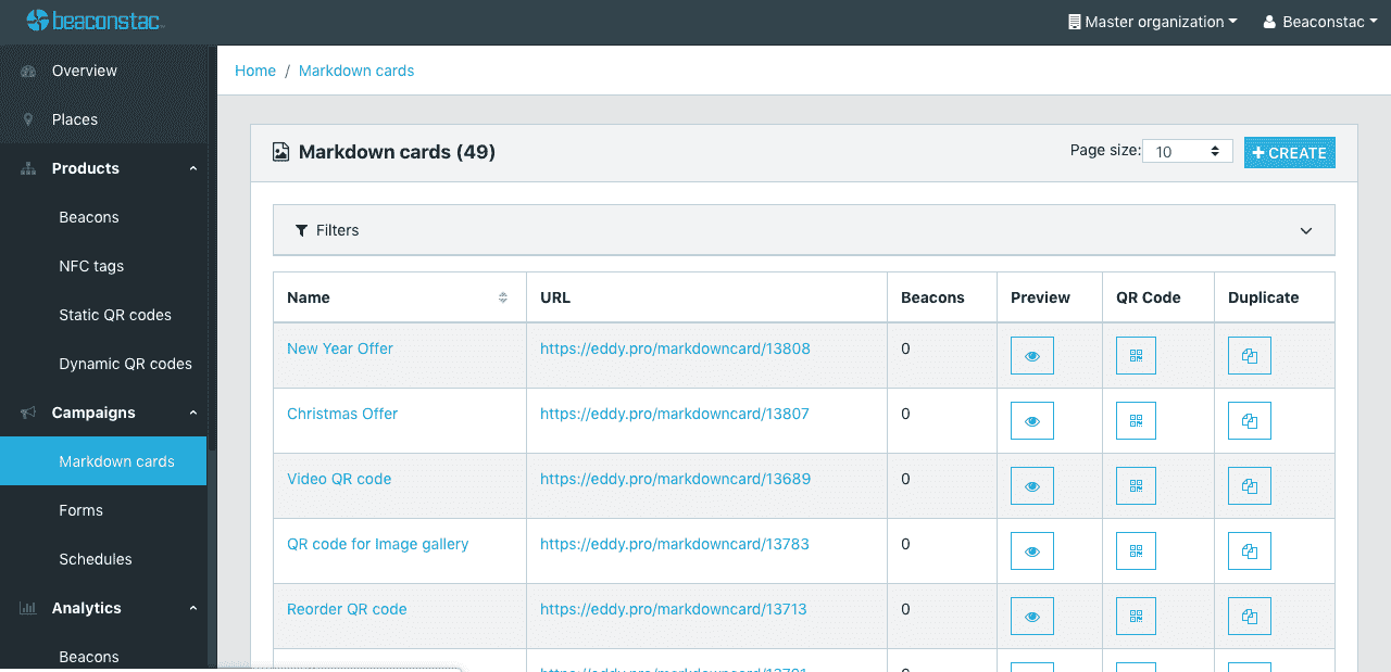 Beaconstac QR Code solution